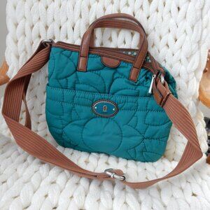 Teal Fossil crossbody